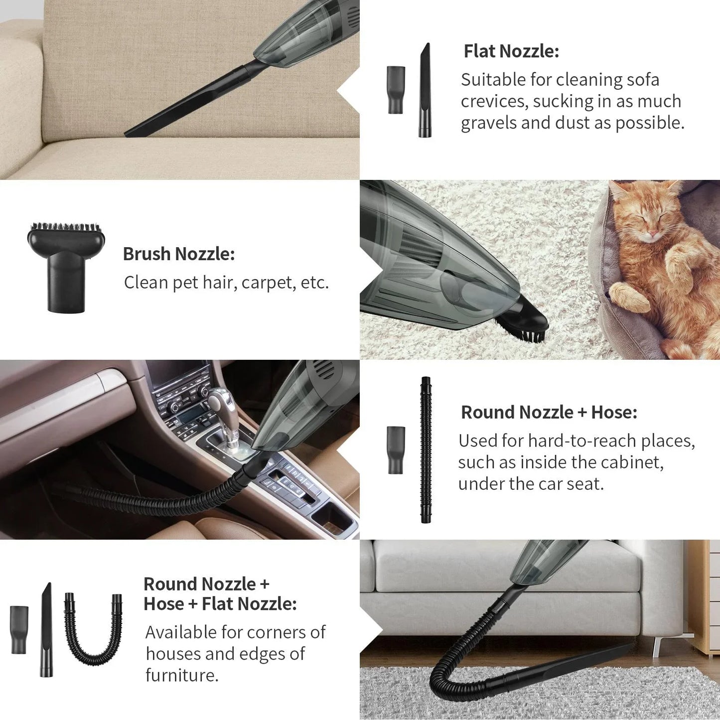 Portable Cordless Car Vacuum – 7.5KPA Powerful Wet & Dry Handheld Cleaner