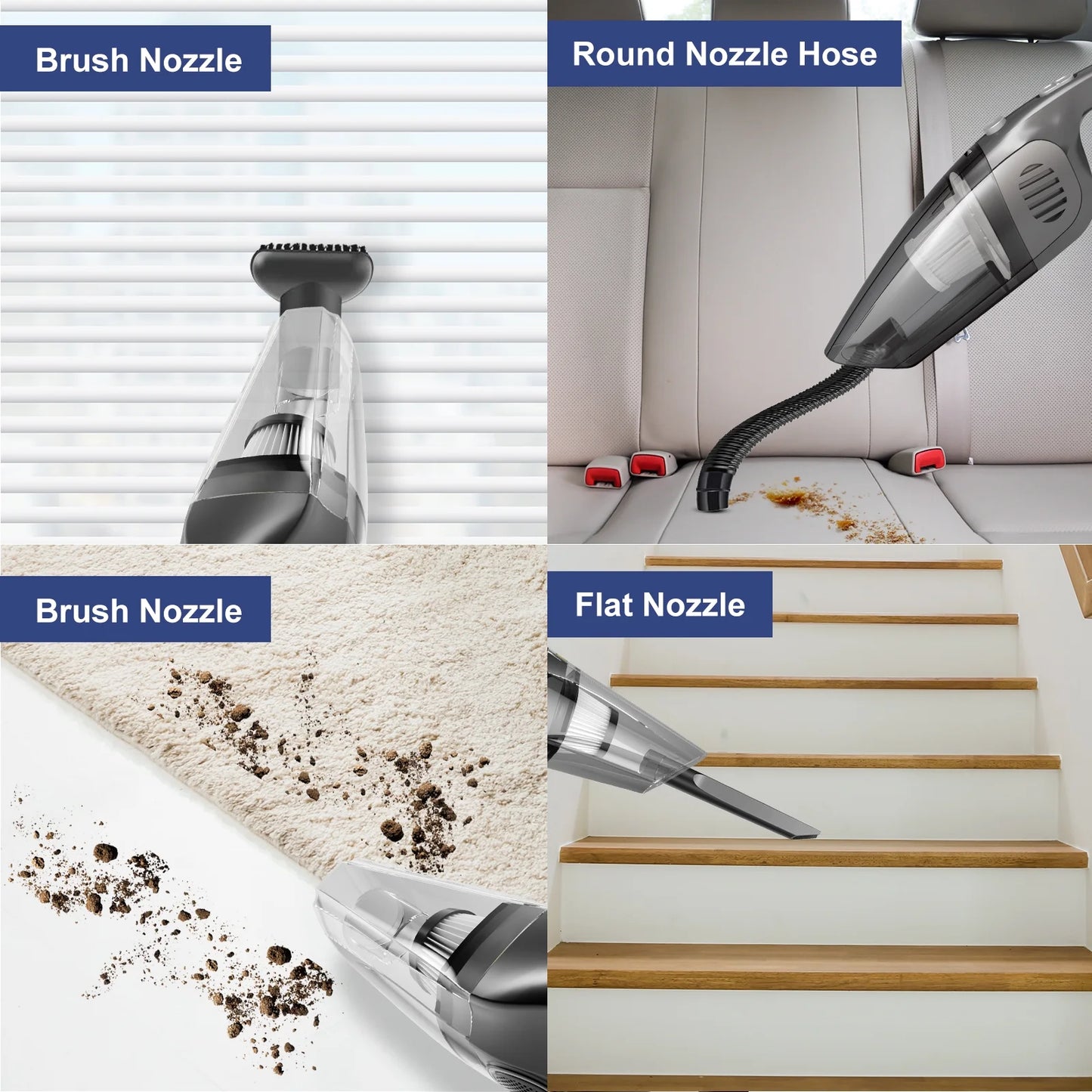 Portable Cordless Car Vacuum – 7.5KPA Powerful Wet & Dry Handheld Cleaner