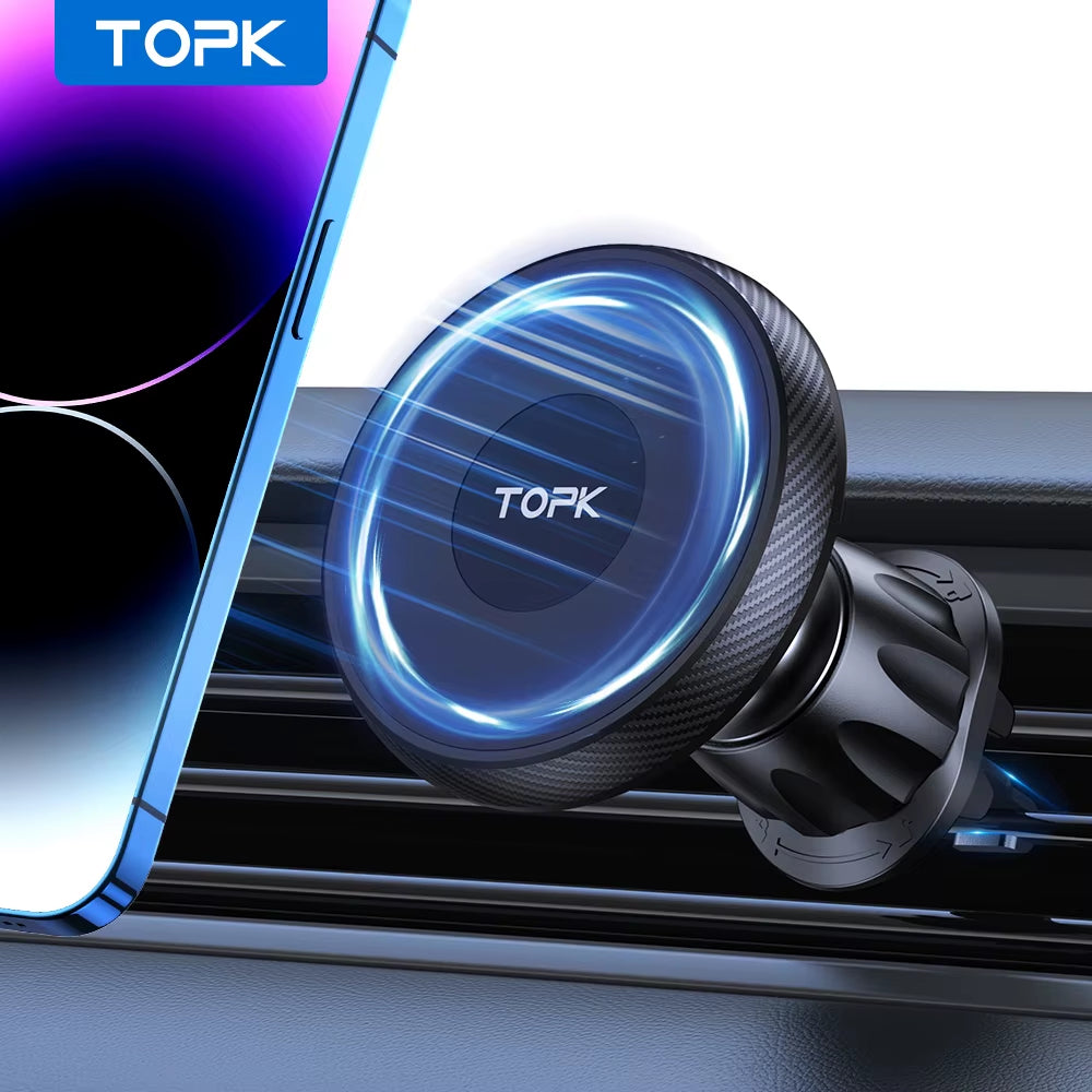 for Magsafe Car Phone Holder,Powerful Magnetism Premium Quality Single-Hand Operation Metal Hook Magnetic Car Phone Mount