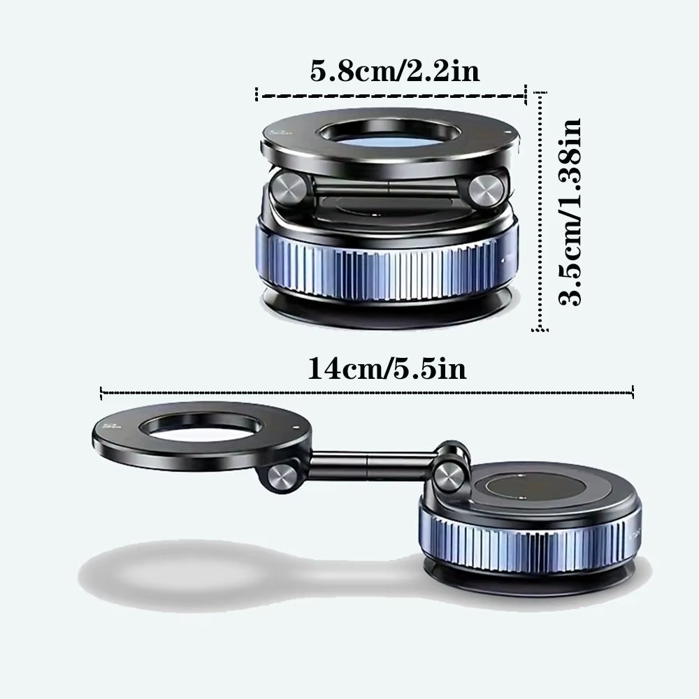 Magnetic Suction Cup Phone Mount for Magsafe 360° Adjustable Magnetic Car Phone Holder Pocket Size Foldable Car Mount